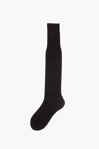 Logo Printed Solid Color Long Socks