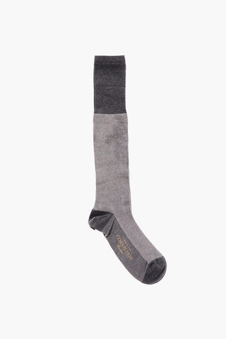 Two-Tone Ribbed Long Socks
