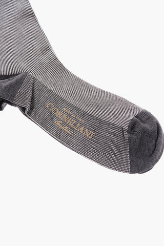 Two-Tone Ribbed Long Socks