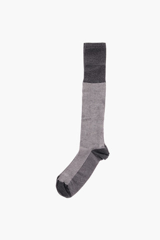 Two-Tone Ribbed Long Socks
