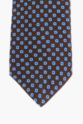 Two-Tone Geometric Patterned Silk Tie