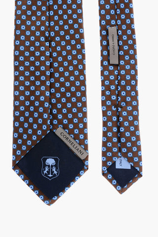 Two-Tone Geometric Patterned Silk Tie
