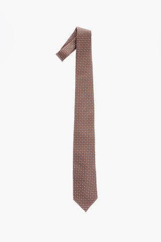 Geometric Patterned Silk Tie