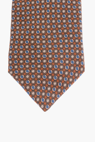 Geometric Patterned Silk Tie