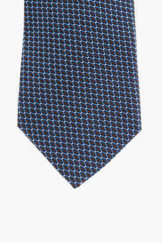 Geometric Patterned Silk Tie