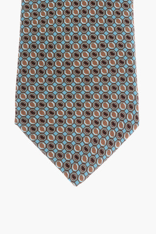 Geometric Patterned Silk Tie