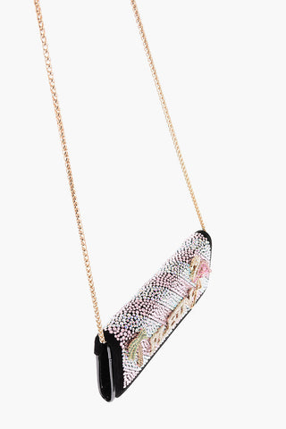 Patent Leather Wallet with Rhinestone Embellishment