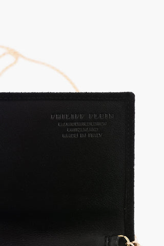 Patent Leather Wallet with Rhinestone Embellishment