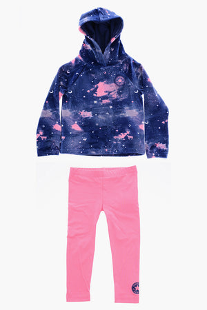 ALL STAR CHUCK TAYLOR Velour Tie-Dye Effect Leggings and Sweatshirt Set