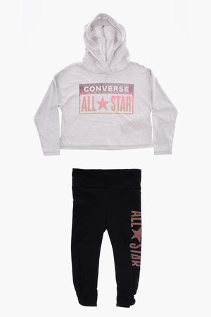 ALL STAR Set Leggings e Felpa Leggera con Logo in Strass