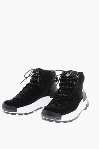 Suede CITY High Top Sneakers with Contrasting Sole