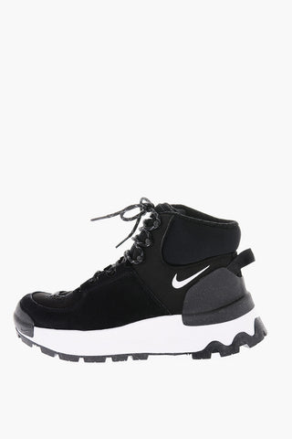 Suede CITY High Top Sneakers with Contrasting Sole