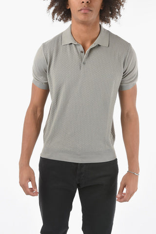 2 Button Jacquard Cotton Polo