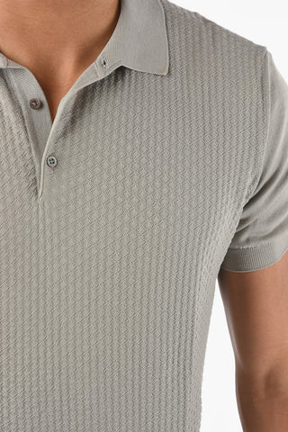 2 Button Jacquard Cotton Polo