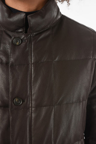 Giubbotto Imbottito in Pelle NAPPA STRONG con Zip e Bottoni