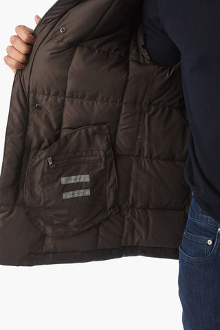Giubbotto Imbottito in Pelle NAPPA STRONG con Zip e Bottoni