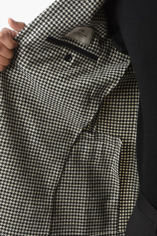 CC COLLECTION Half-lined RE Houndstooth Motif Blazer