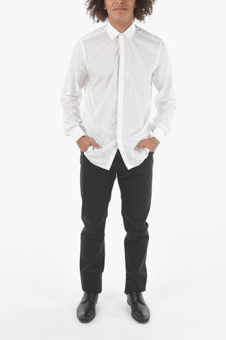 Poplin Cotton Slim Fit Shirt with Hidden Button-fastening