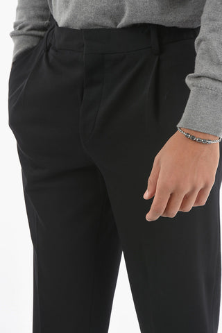 CC COLLECTION Single-pleated RESET Chino Pants with Waist Drawstring