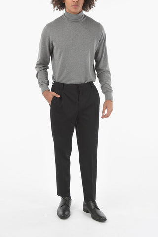CC COLLECTION Single-pleated RESET Chino Pants with Waist Drawstring