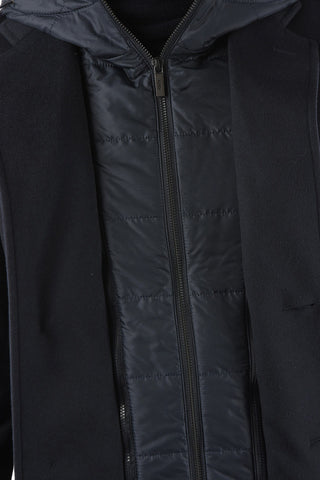 CC COLLECTION Removable Hood and Chester Piece Wool Blend Coat