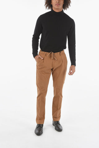 CC COLLECTION Drawstring Waistband Plain Hem Pants