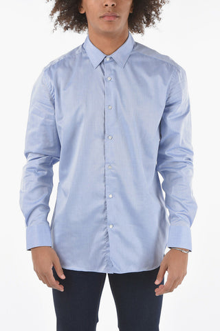 CC COLLECTION Twill Cotton Shirt with Classic Collar