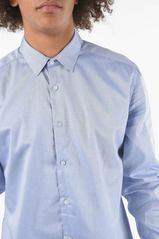 CC COLLECTION Twill Cotton Shirt with Classic Collar