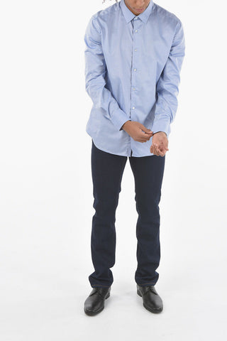 CC COLLECTION Twill Cotton Shirt with Classic Collar