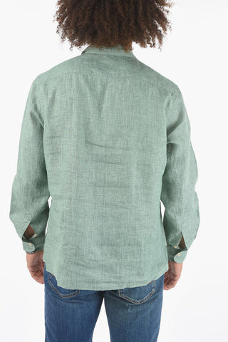 Flax Polo Shirt with Notch Collar