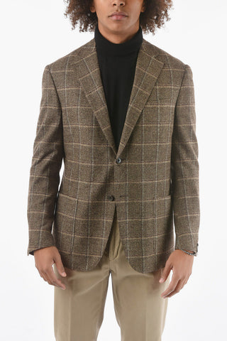 2 Button LEADER SOFT Windowpane Check Blazer