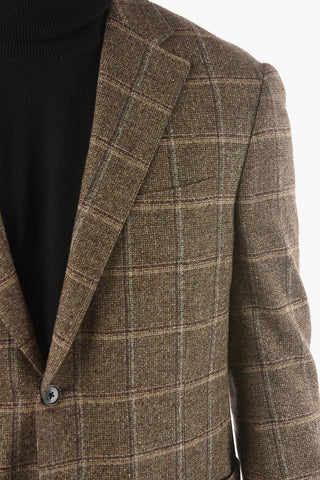 2 Button LEADER SOFT Windowpane Check Blazer