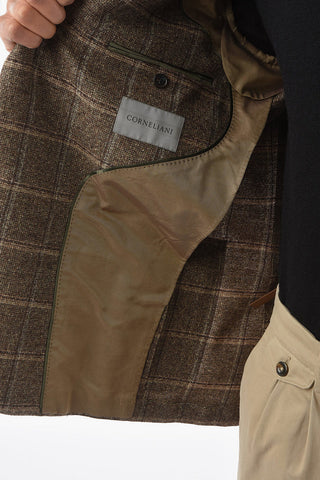 2 Button LEADER SOFT Windowpane Check Blazer