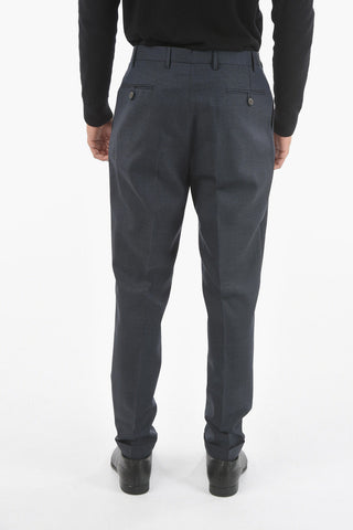 CC COLLECTION Double-pleated Hopsack Virgin Wool Pants