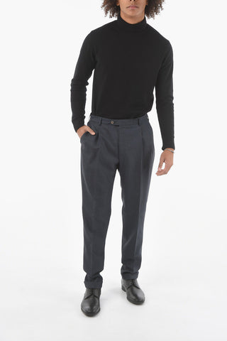 CC COLLECTION Double-pleated Hopsack Virgin Wool Pants