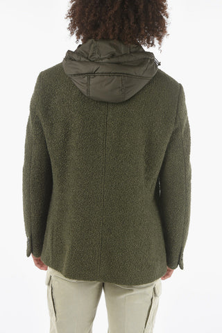 CC COLLECTION O. WEAR Cappotto Bouclè con Alamari e Cappuccio