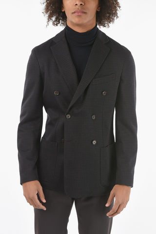 CC COLLECTION Double-breasted RESET Houndstooth Motif Blazer