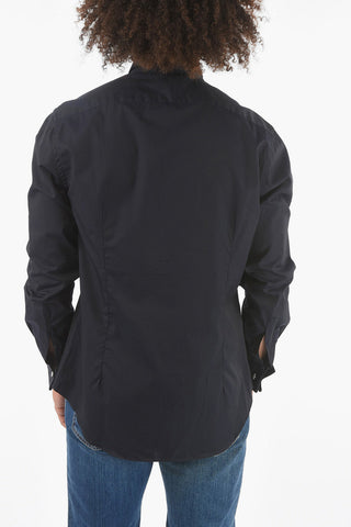 CC COLLECTION Jacquard Cotton Shirt with Classic Collar