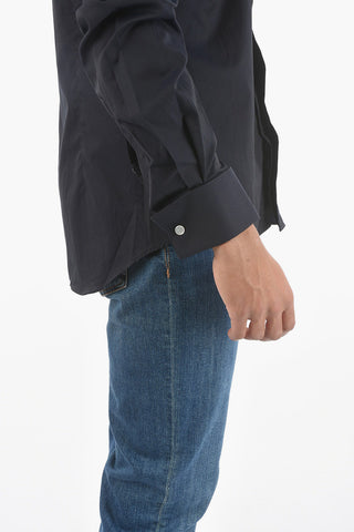 CC COLLECTION Jacquard Cotton Shirt with Classic Collar