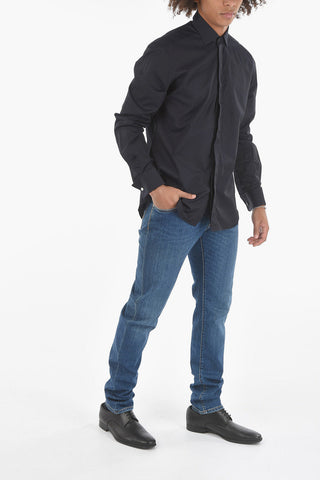 CC COLLECTION Jacquard Cotton Shirt with Classic Collar