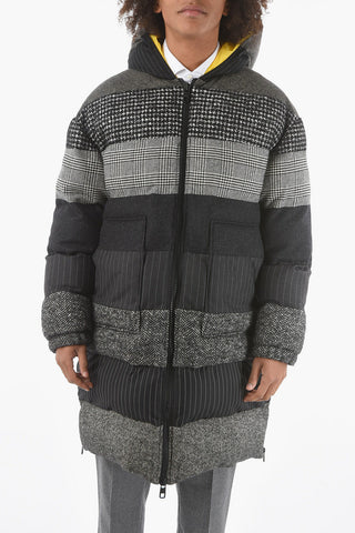 Patchwork Longline Padded Jacket