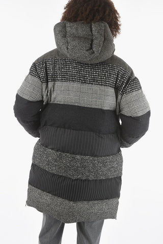 Patchwork Longline Padded Jacket