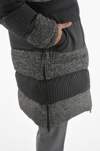 Patchwork Longline Padded Jacket