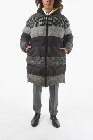 Patchwork Longline Padded Jacket