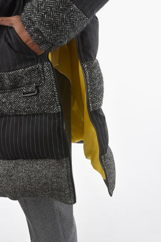 Patchwork Longline Padded Jacket