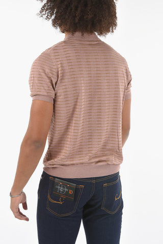 3 Button Jacquard Silk Blend Polo