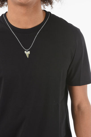 T-Shirt Girocollo in Cotone con Stampa Necklace