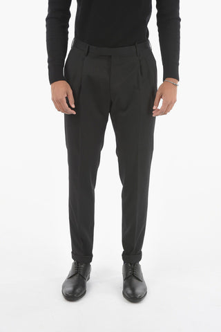 CC COLLECTION Single-pleated Virgin Wool Pants