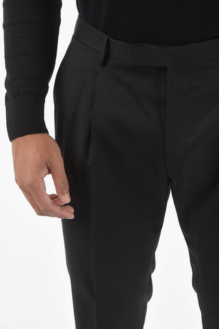 CC COLLECTION Single-pleated Virgin Wool Pants