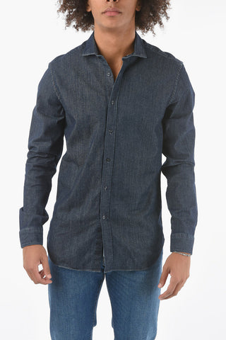CC COLLECTION 360 DOCE Camicia in Denim con Collo Francese